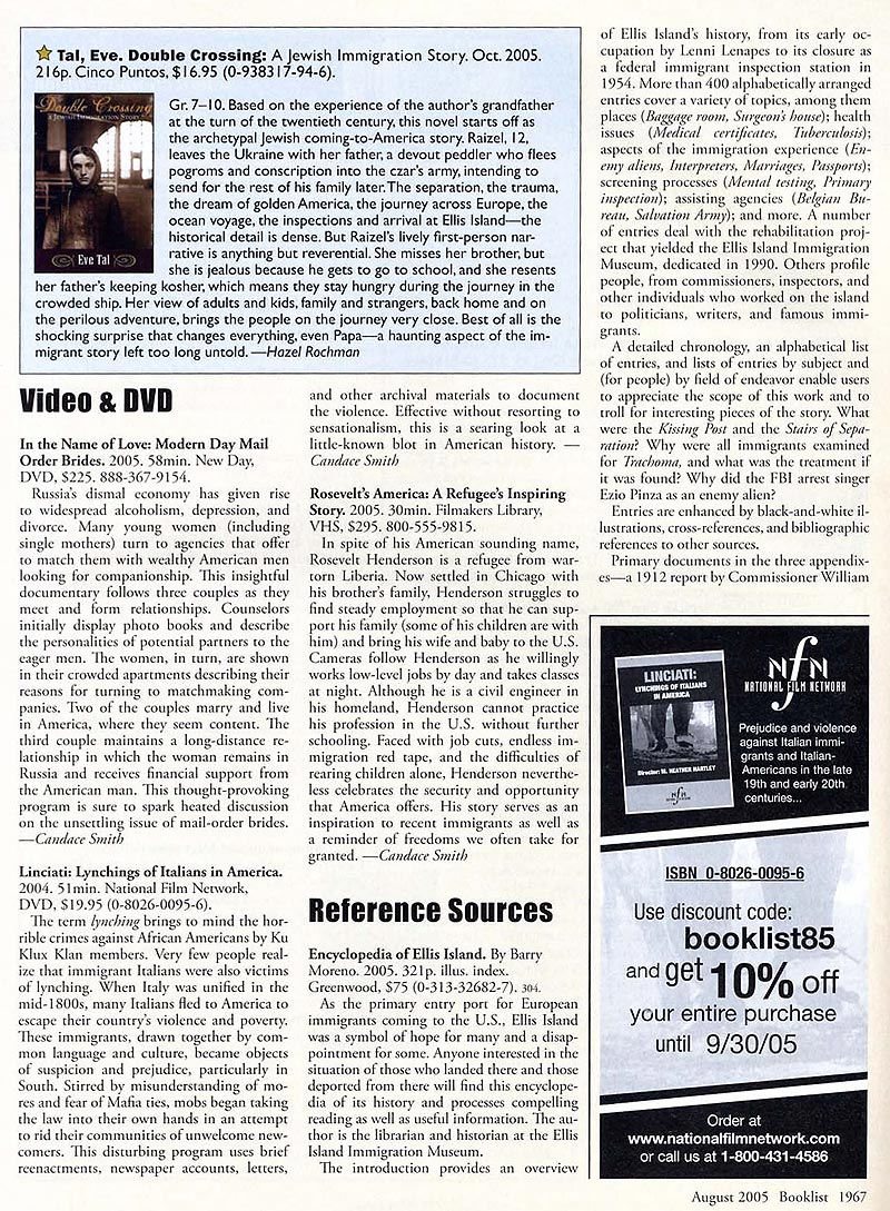 Booklist, August, 2005